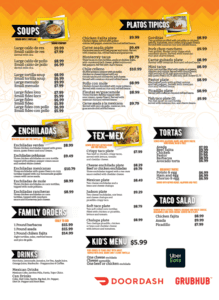Los Arcos Mexican Grill Bulverde San Antonio Authentic Mexican Food manue