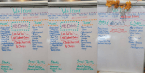 a white board with writing on it