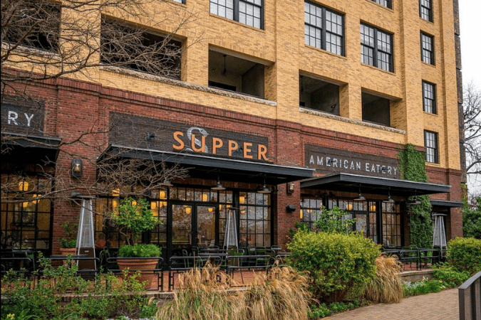 main entrance view of Supper American Eatery