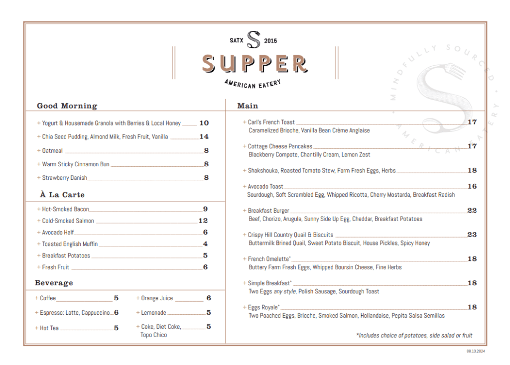 Supper American manue